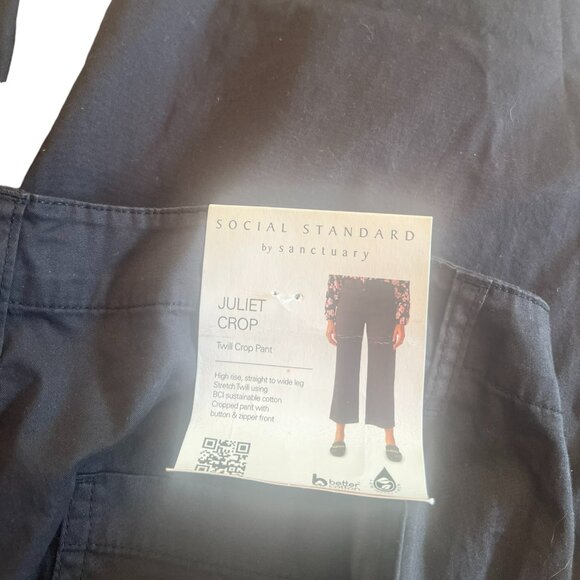 Women's NWT Social Standard by Sanctuary High‎ Rise Juliet Crop Pants Size 14 - Picture 4 of 6